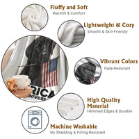 Patriotic Labrador Retriever Throw Blanket America 250th Anniversary Gift