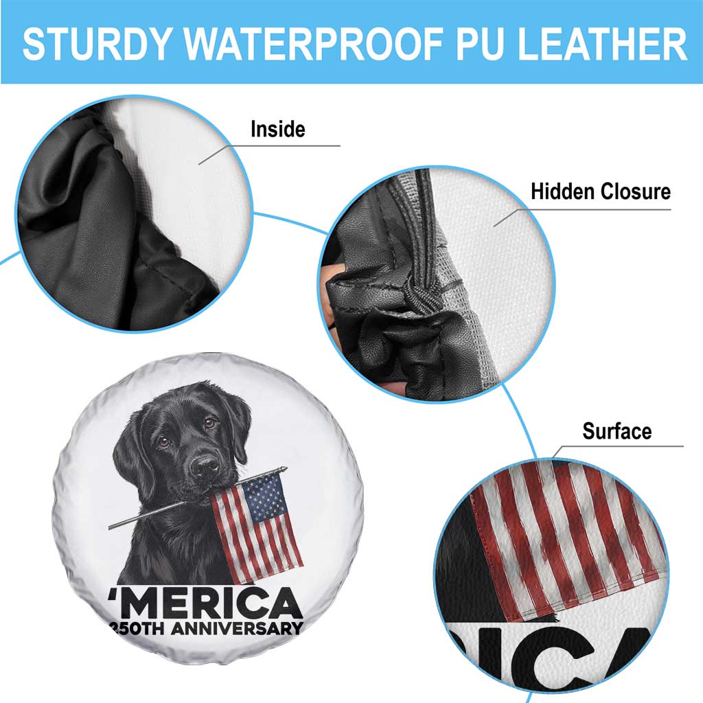 Patriotic Labrador Retriever Spare Tire Cover America 250th Anniversary Gift