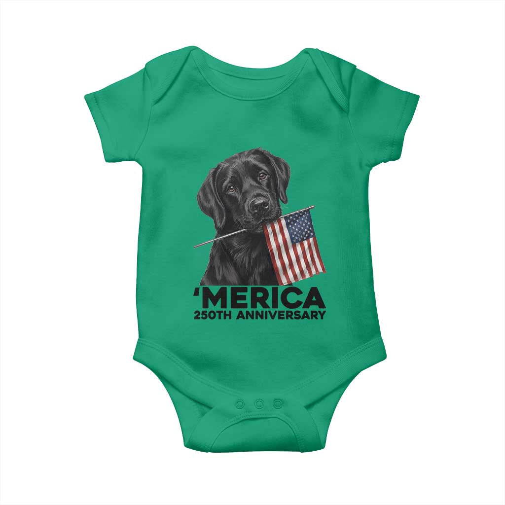 Patriotic Labrador Retriever Baby Onesie America 250th Anniversary Gift