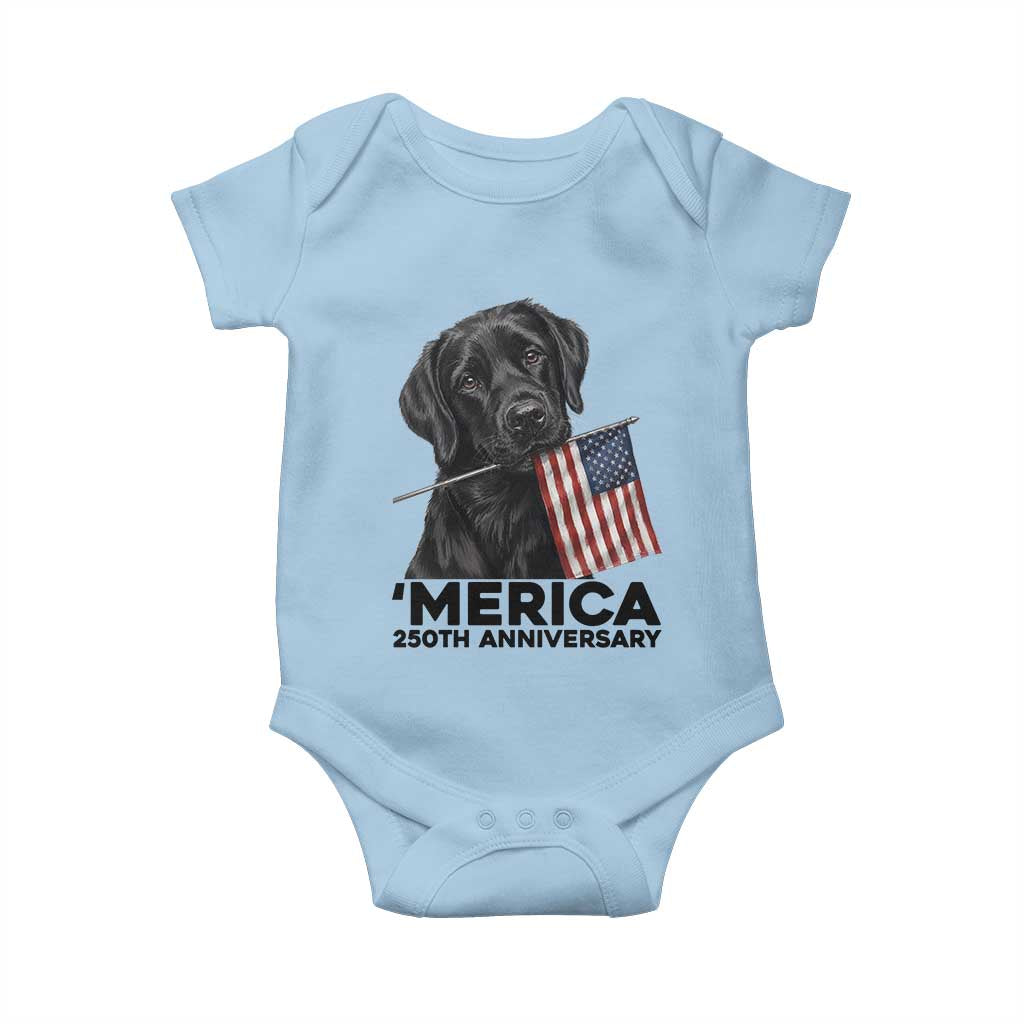 Patriotic Labrador Retriever Baby Onesie America 250th Anniversary Gift