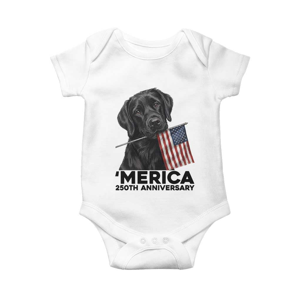 Patriotic Labrador Retriever Baby Onesie America 250th Anniversary Gift