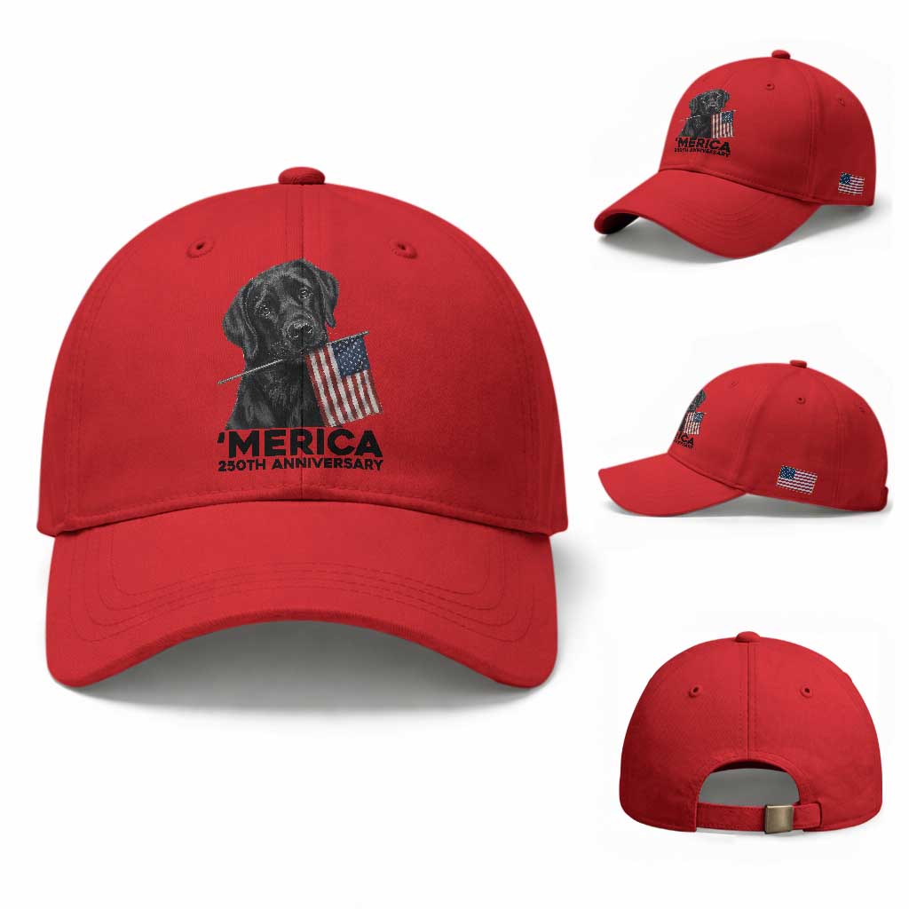 Patriotic Labrador Retriever Baseball Cap America 250th Anniversary Gift
