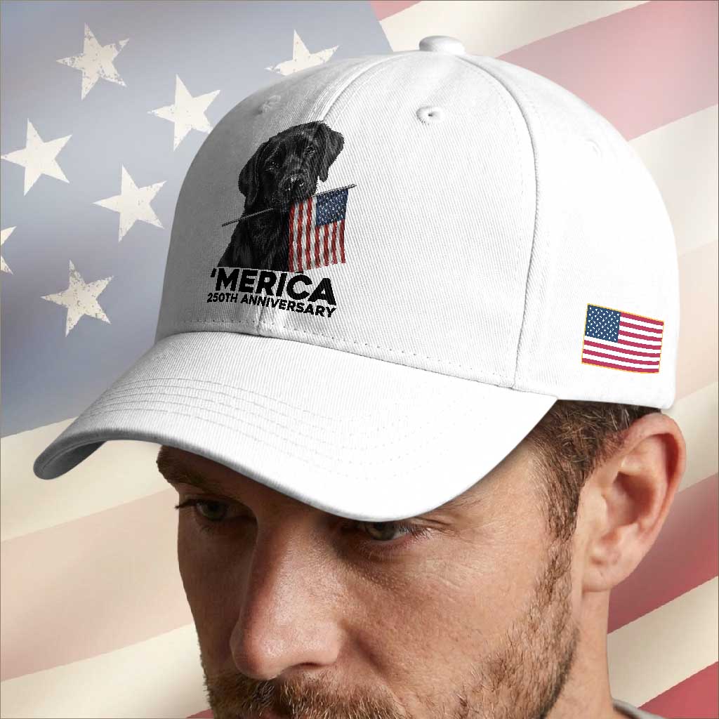 Patriotic Labrador Retriever Baseball Cap America 250th Anniversary Gift