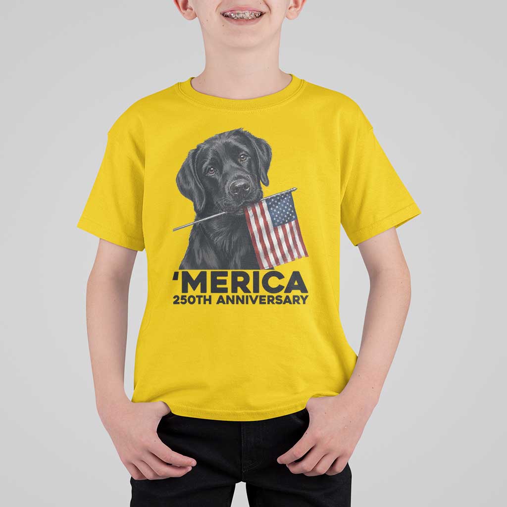 Patriotic Labrador Retriever T Shirt For Kid America 250th Anniversary Gift