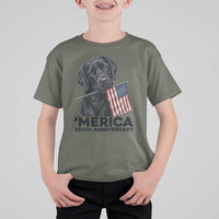 Patriotic Labrador Retriever T Shirt For Kid America 250th Anniversary Gift