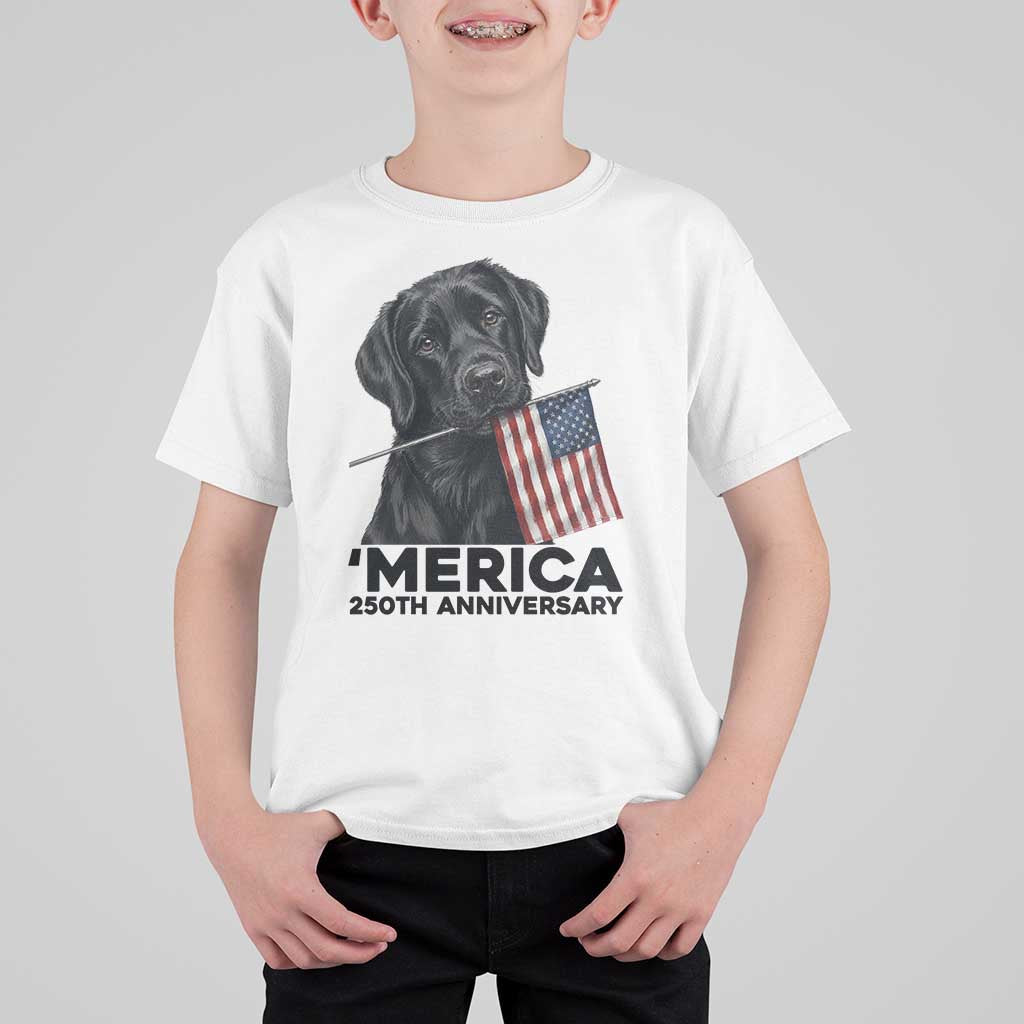 Patriotic Labrador Retriever T Shirt For Kid America 250th Anniversary Gift