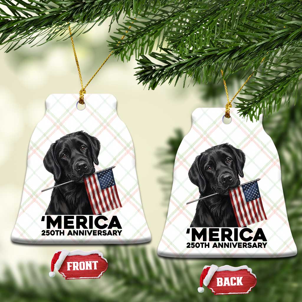 Patriotic Labrador Retriever Ceramic Ornament America 250th Anniversary Gift