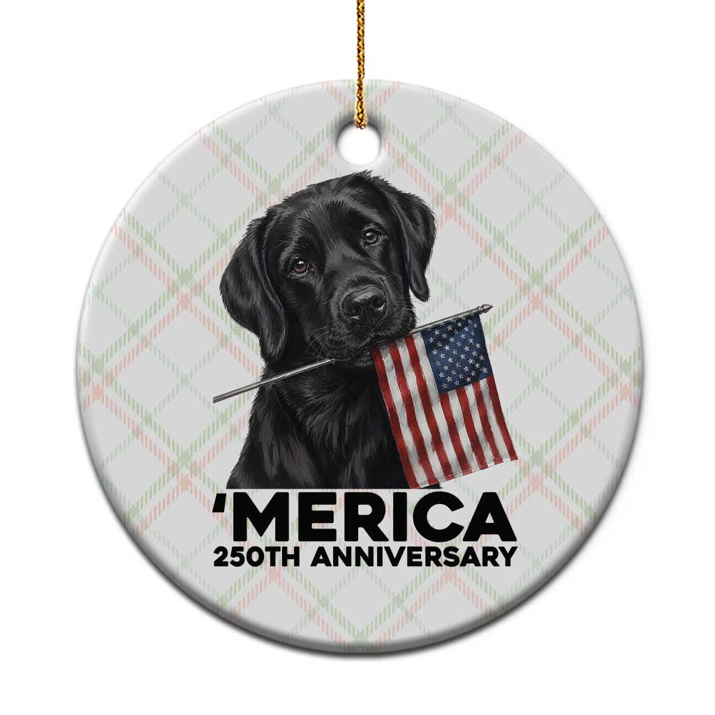 Patriotic Labrador Retriever Ceramic Ornament America 250th Anniversary Gift