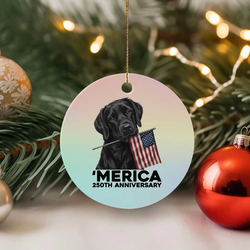 Patriotic Labrador Retriever Ceramic Ornament America 250th Anniversary Gift