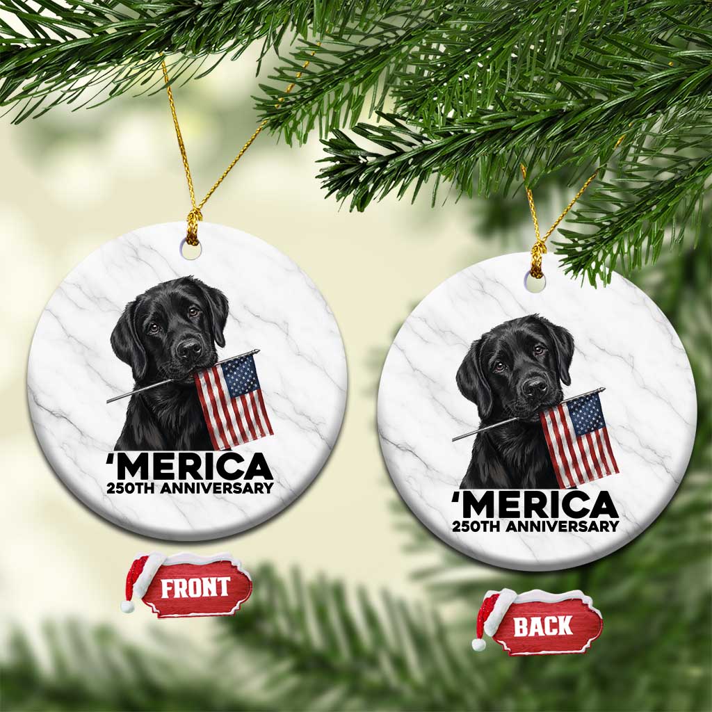 Patriotic Labrador Retriever Ceramic Ornament America 250th Anniversary Gift