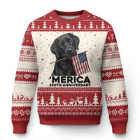 Patriotic Labrador Retriever Ugly Christmas Sweater America 250th Anniversary Gift