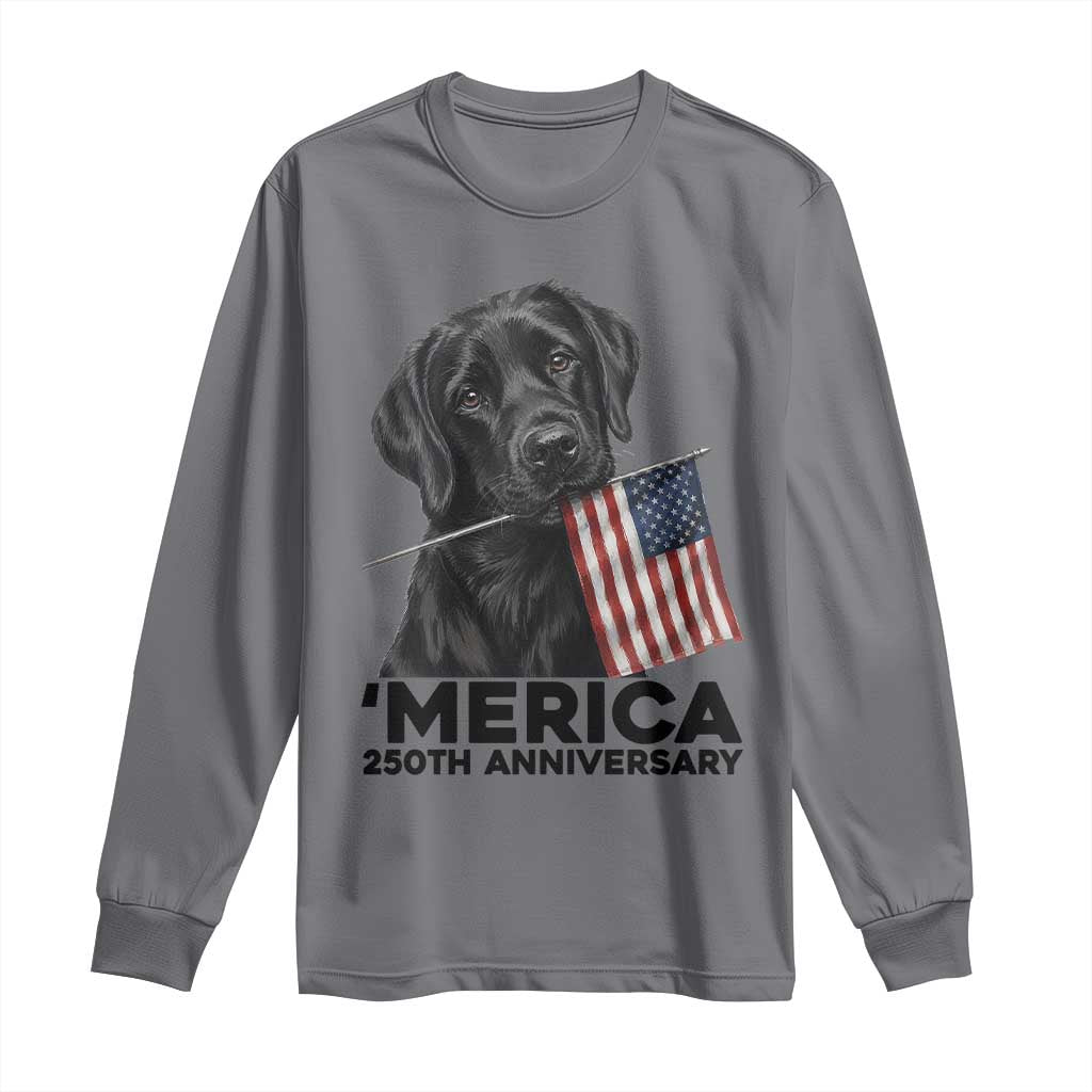 Patriotic Labrador Retriever Long Sleeve Shirt America 250th Anniversary Gift