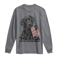 Patriotic Labrador Retriever Long Sleeve Shirt America 250th Anniversary Gift