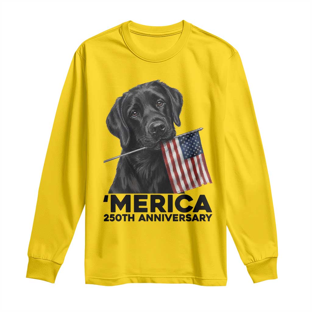 Patriotic Labrador Retriever Long Sleeve Shirt America 250th Anniversary Gift