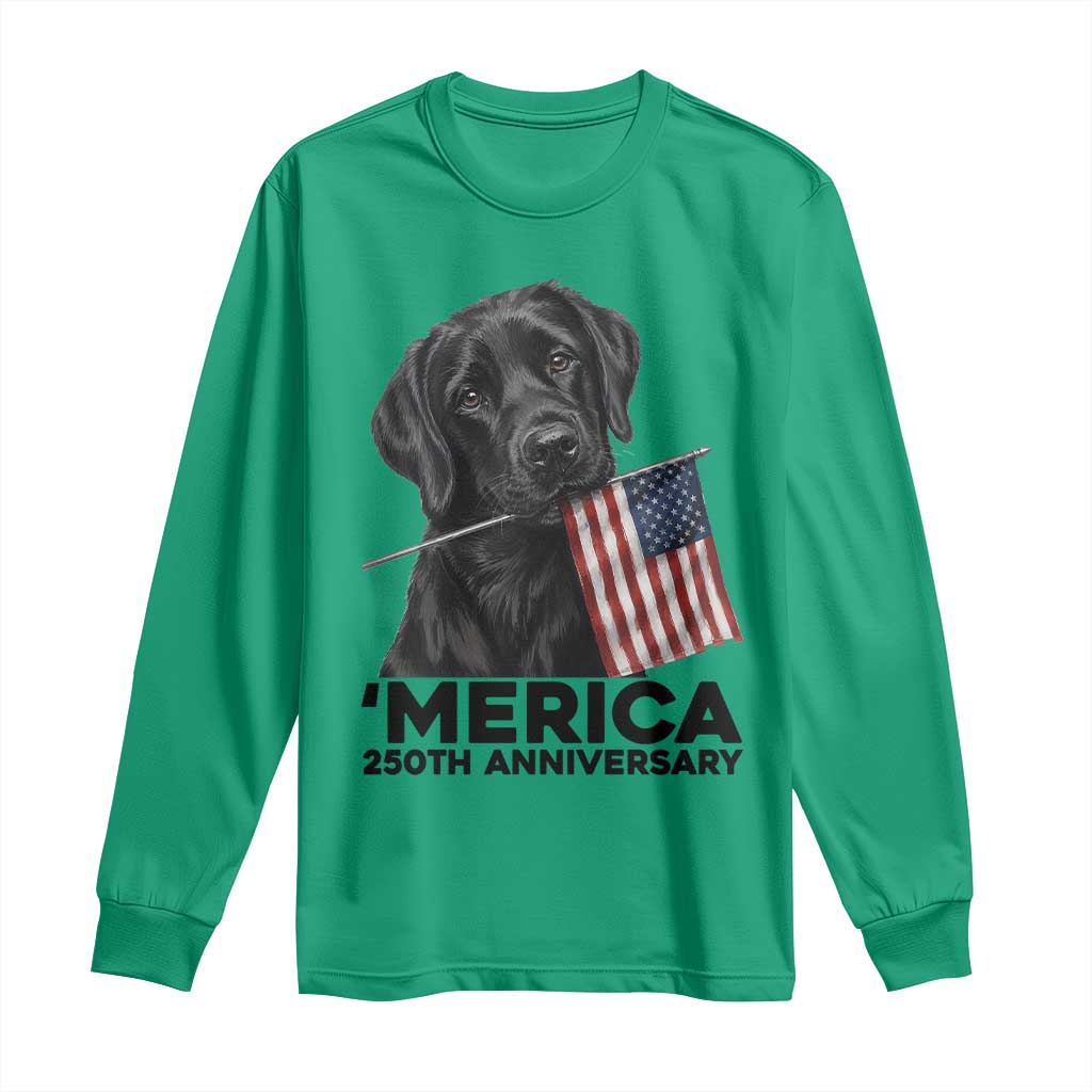Patriotic Labrador Retriever Long Sleeve Shirt America 250th Anniversary Gift