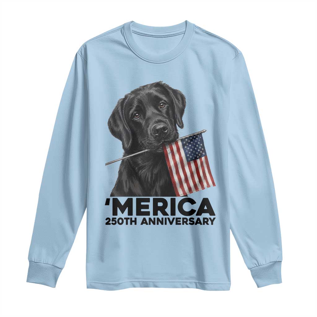 Patriotic Labrador Retriever Long Sleeve Shirt America 250th Anniversary Gift