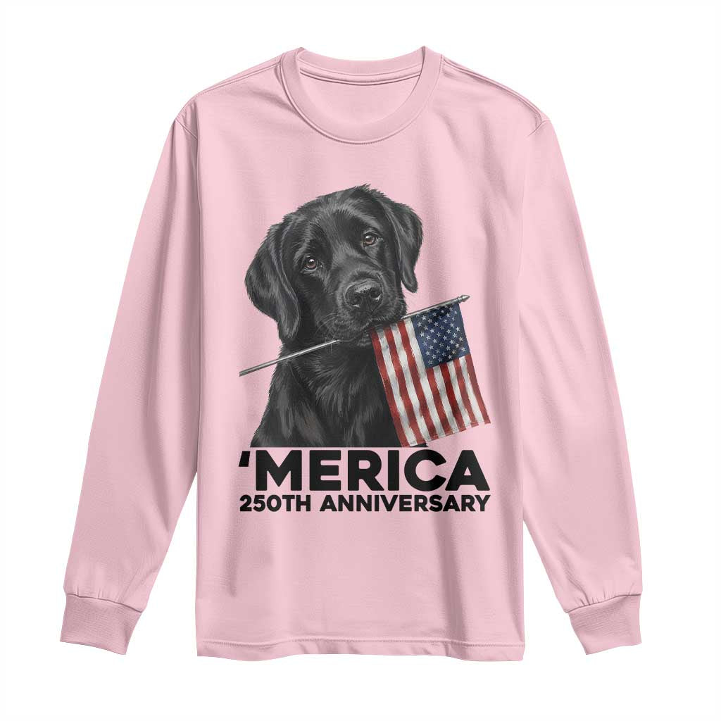 Patriotic Labrador Retriever Long Sleeve Shirt America 250th Anniversary Gift