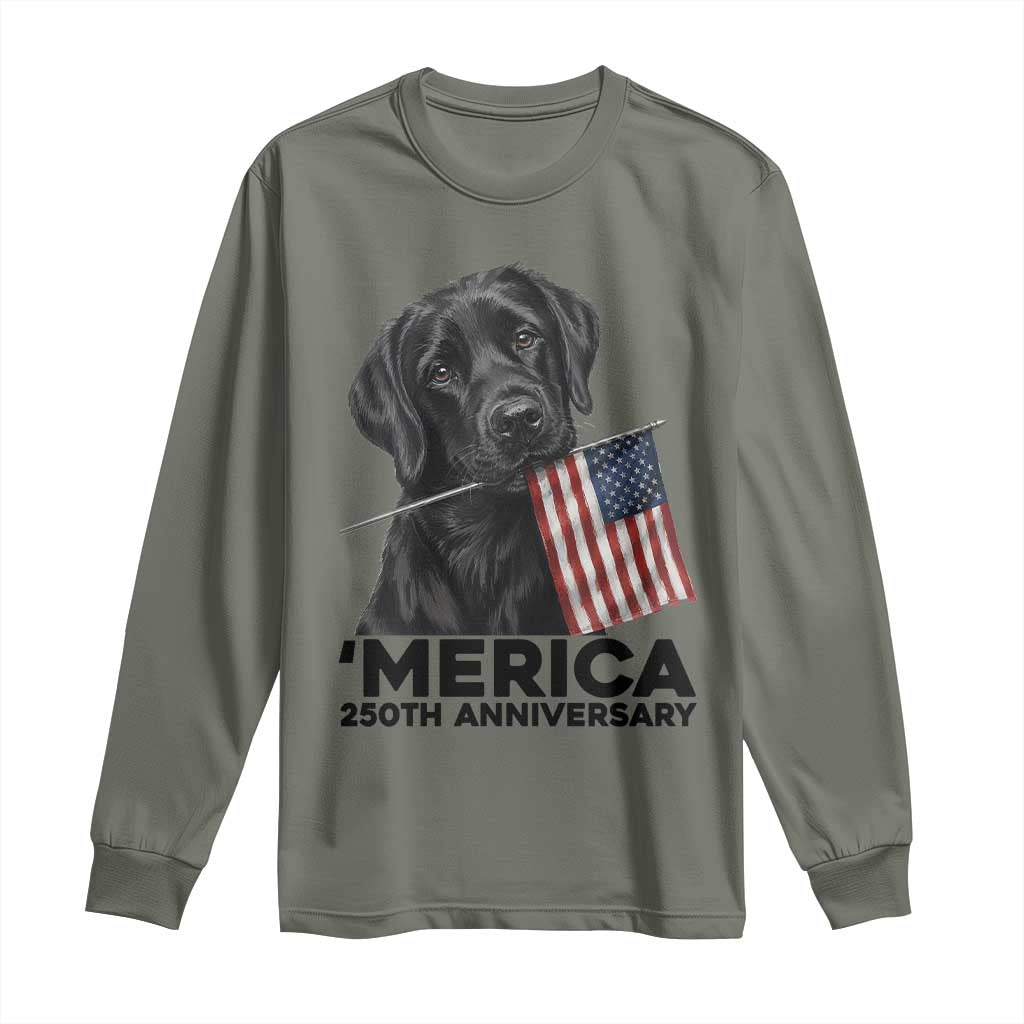 Patriotic Labrador Retriever Long Sleeve Shirt America 250th Anniversary Gift