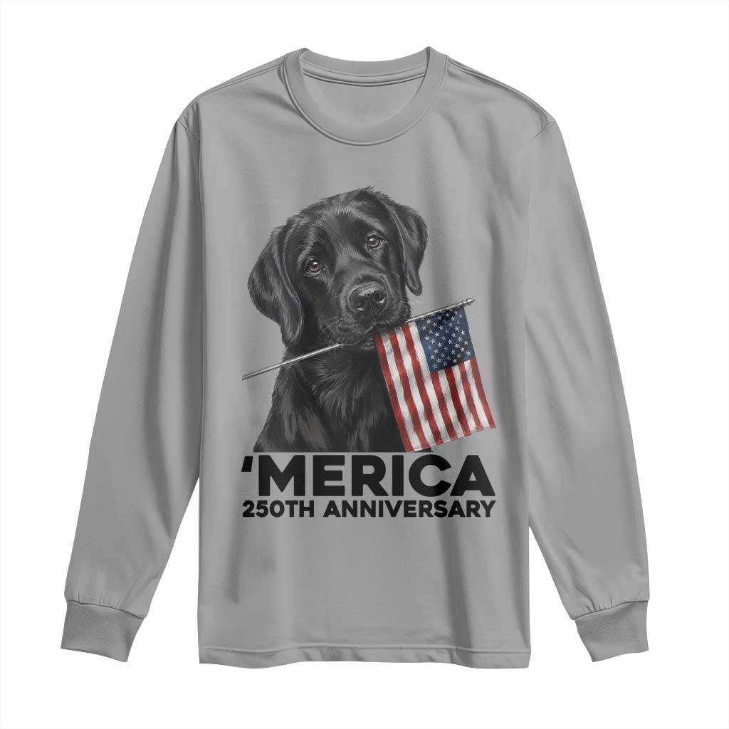Patriotic Labrador Retriever Long Sleeve Shirt America 250th Anniversary Gift