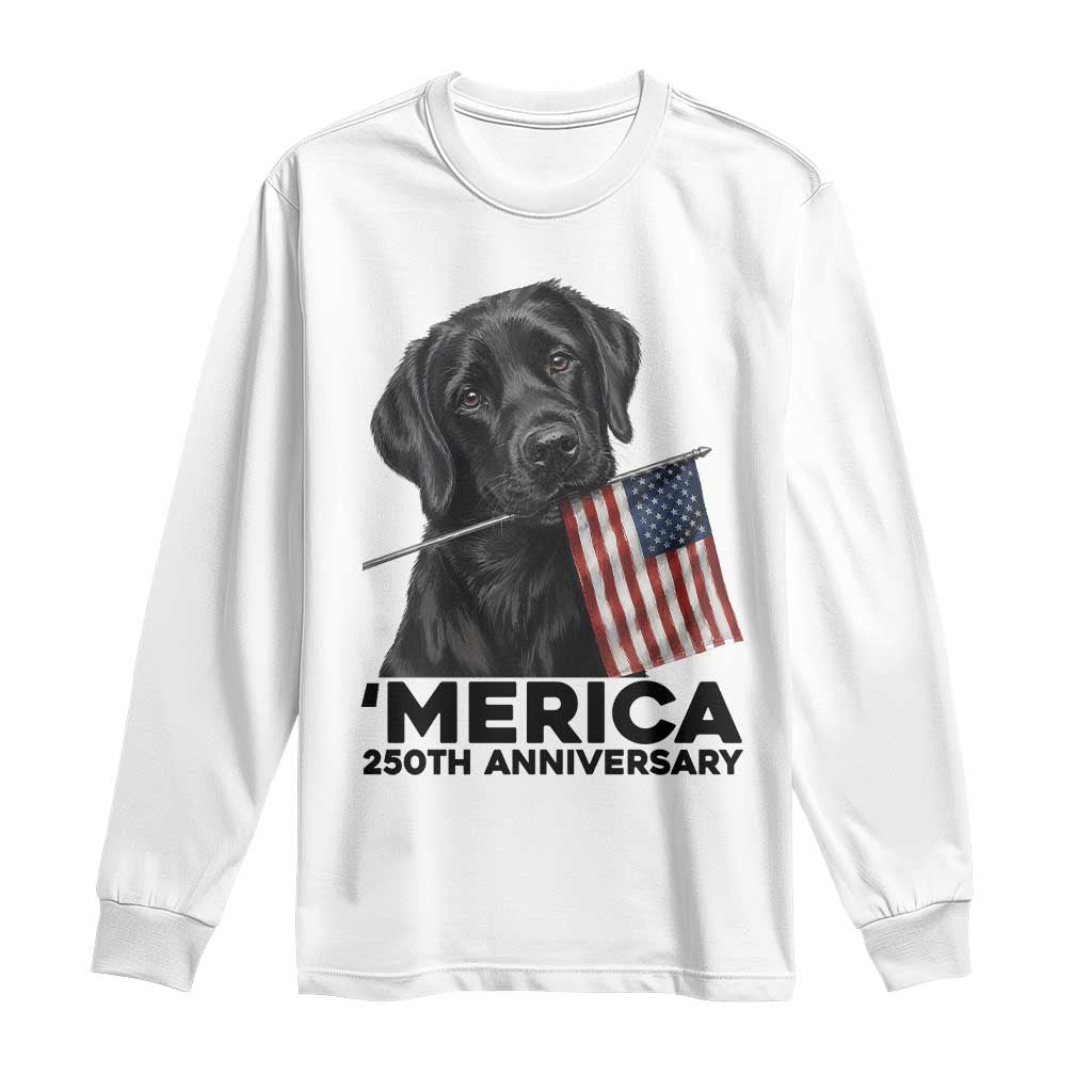 Patriotic Labrador Retriever Long Sleeve Shirt America 250th Anniversary Gift