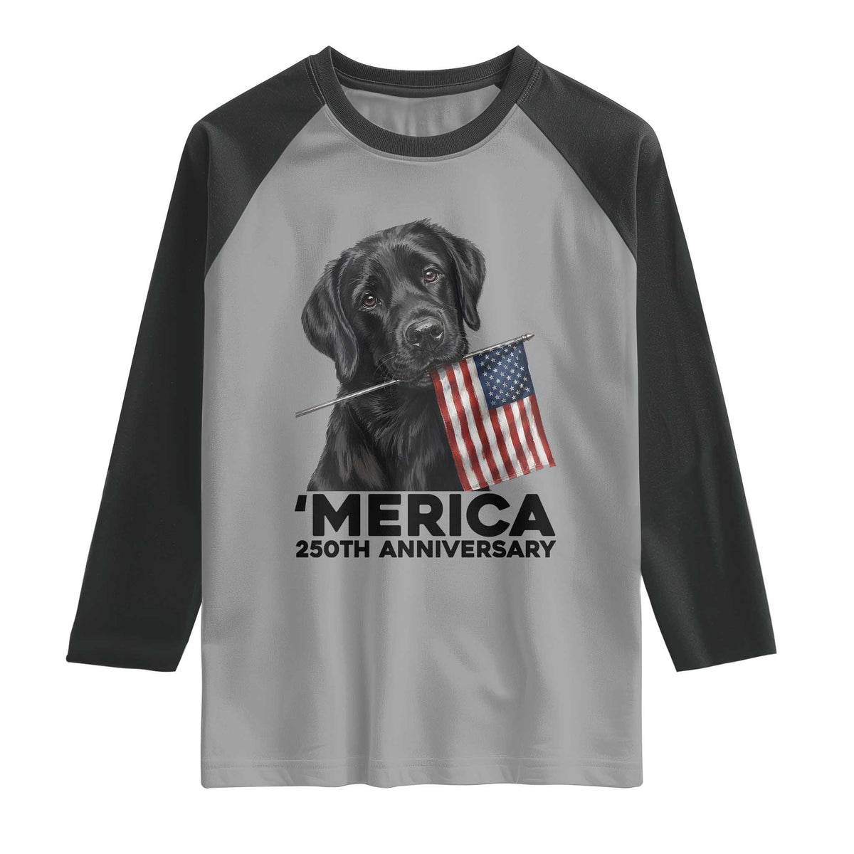 Patriotic Labrador Retriever Raglan Shirt America 250th Anniversary Gift