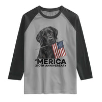Patriotic Labrador Retriever Raglan Shirt America 250th Anniversary Gift