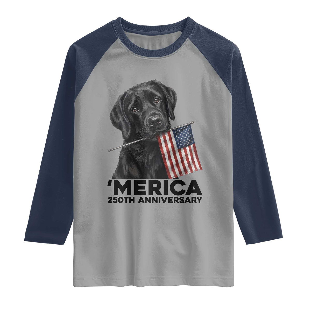 Patriotic Labrador Retriever Raglan Shirt America 250th Anniversary Gift