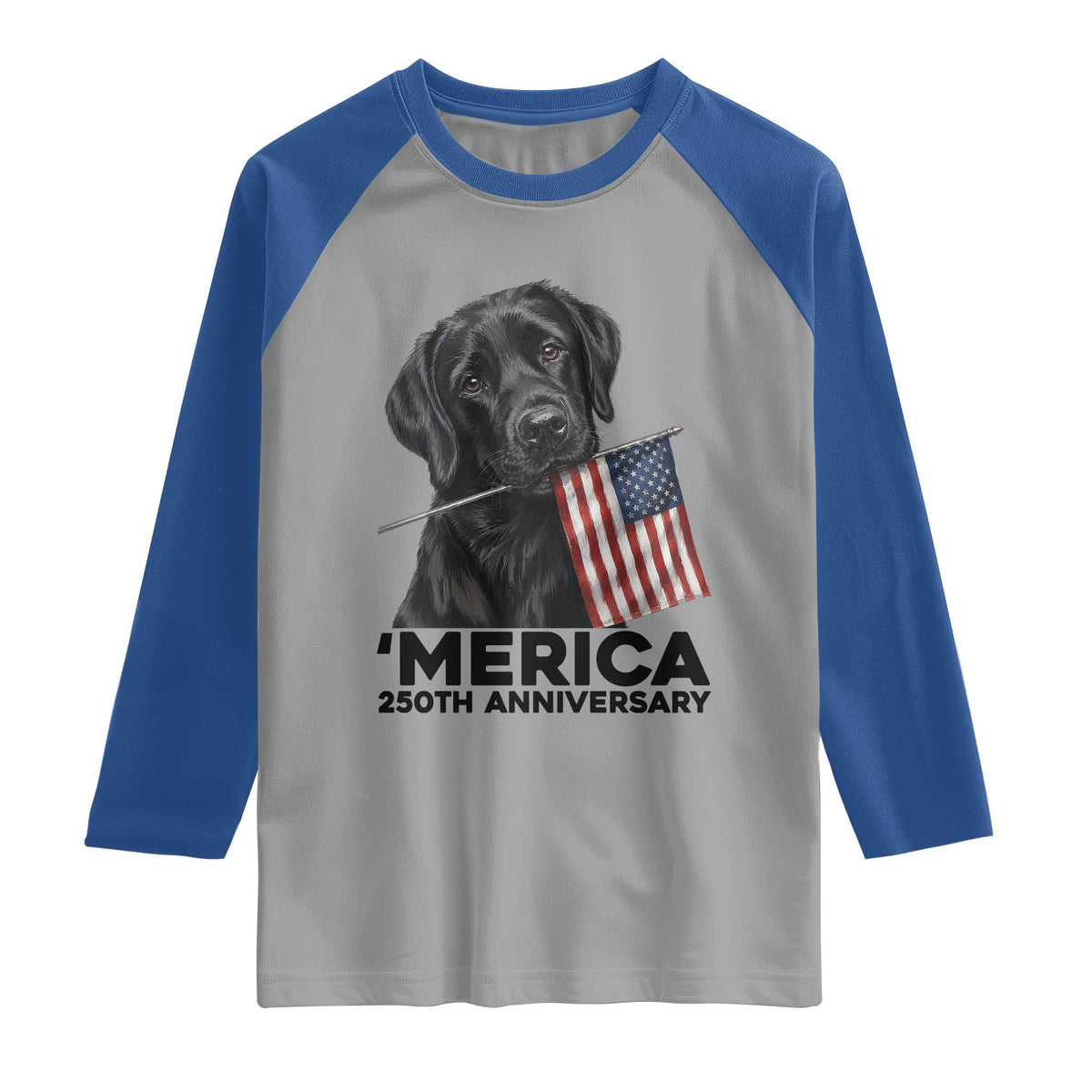 Patriotic Labrador Retriever Raglan Shirt America 250th Anniversary Gift