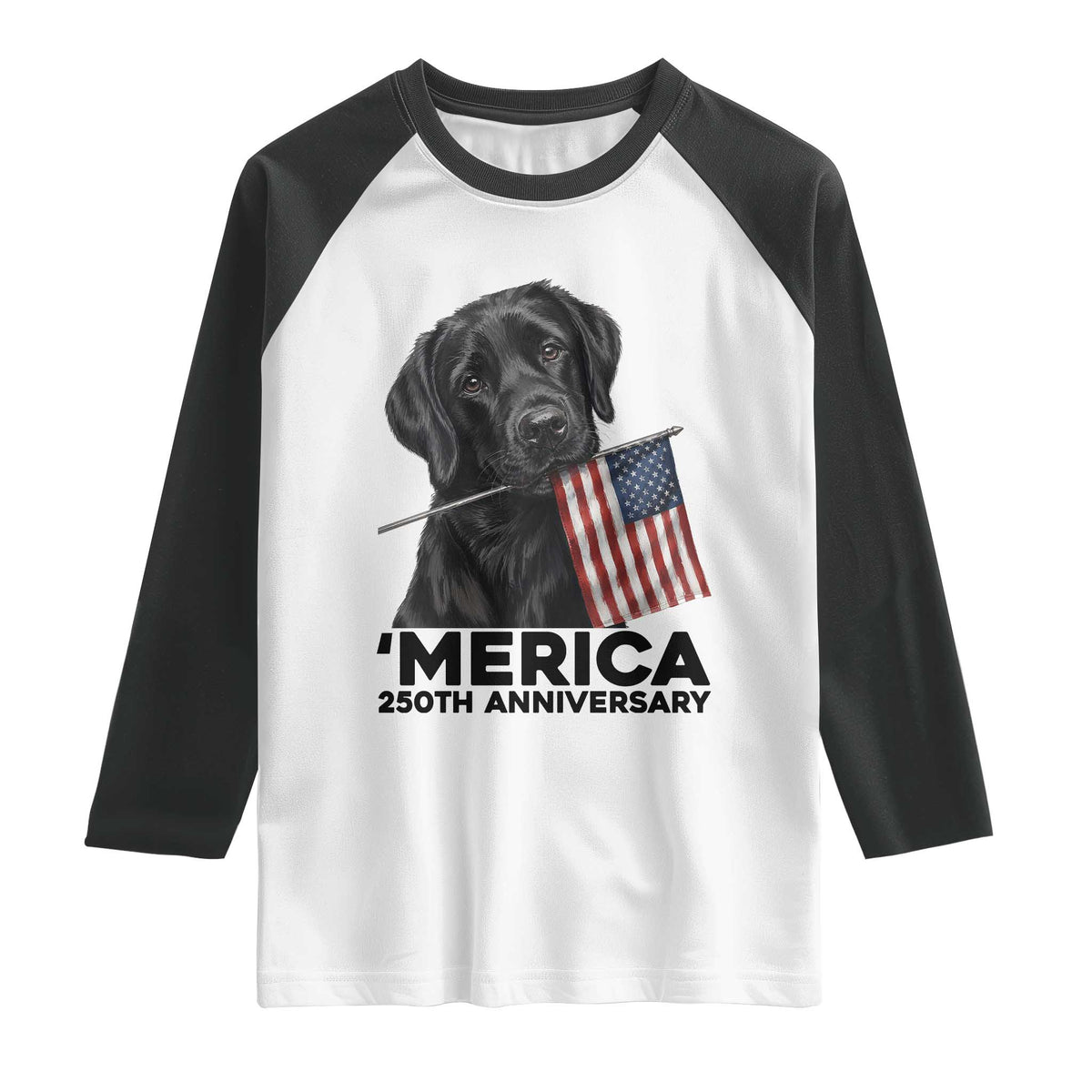 Patriotic Labrador Retriever Raglan Shirt America 250th Anniversary Gift