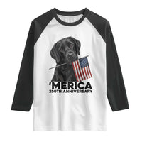 Patriotic Labrador Retriever Raglan Shirt America 250th Anniversary Gift