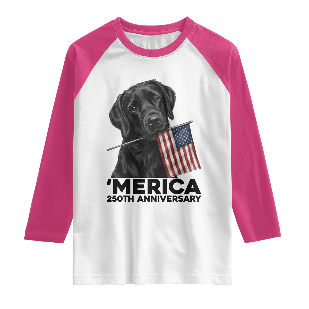 Patriotic Labrador Retriever Raglan Shirt America 250th Anniversary Gift