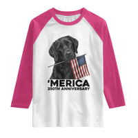 Patriotic Labrador Retriever Raglan Shirt America 250th Anniversary Gift