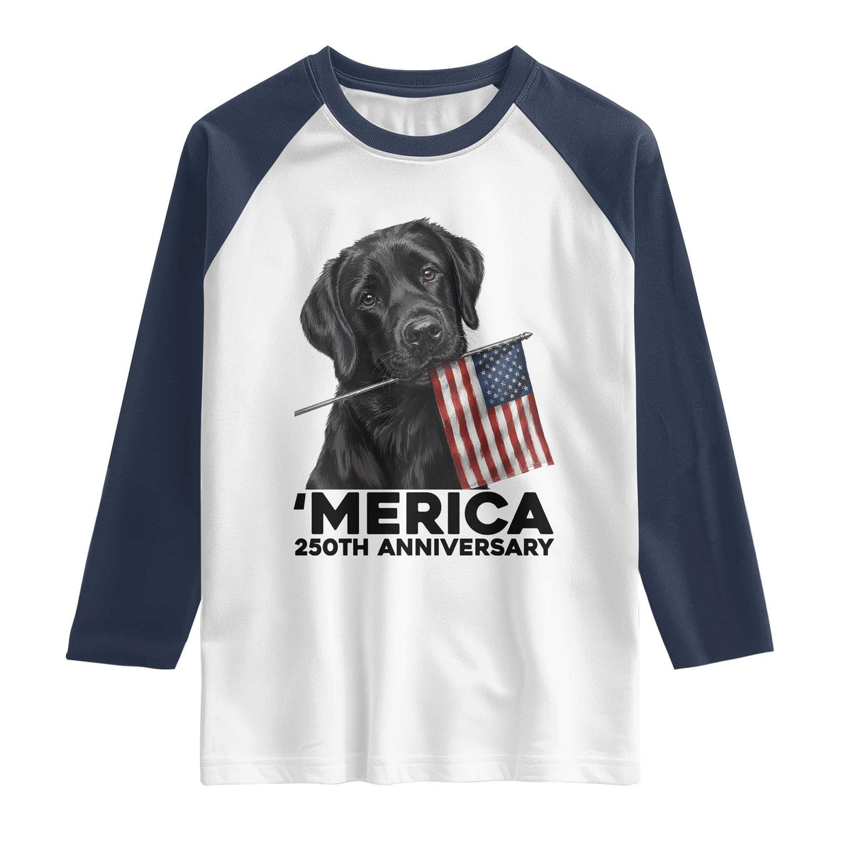 Patriotic Labrador Retriever Raglan Shirt America 250th Anniversary Gift