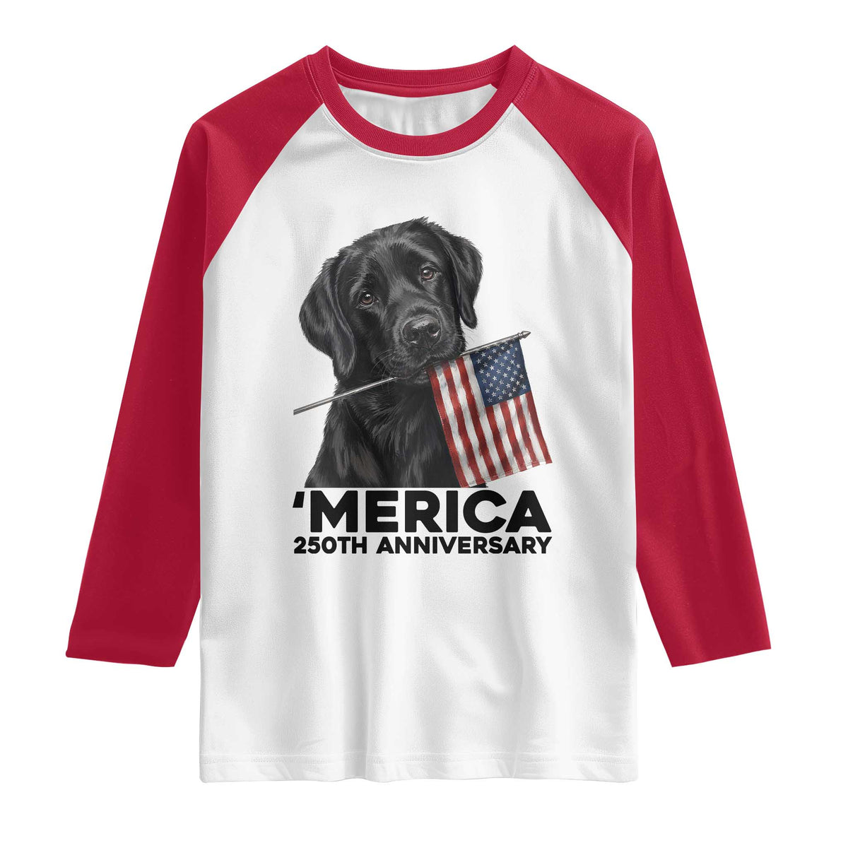 Patriotic Labrador Retriever Raglan Shirt America 250th Anniversary Gift