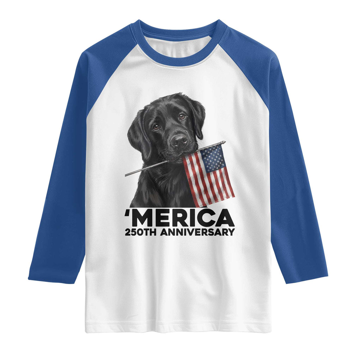 Patriotic Labrador Retriever Raglan Shirt America 250th Anniversary Gift
