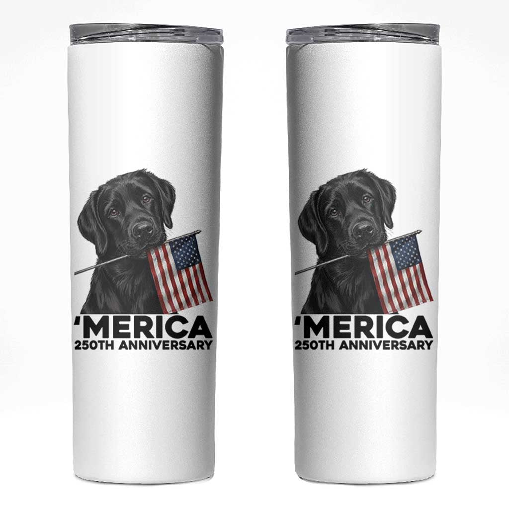 Patriotic Labrador Retriever Skinny Tumbler America 250th Anniversary Gift