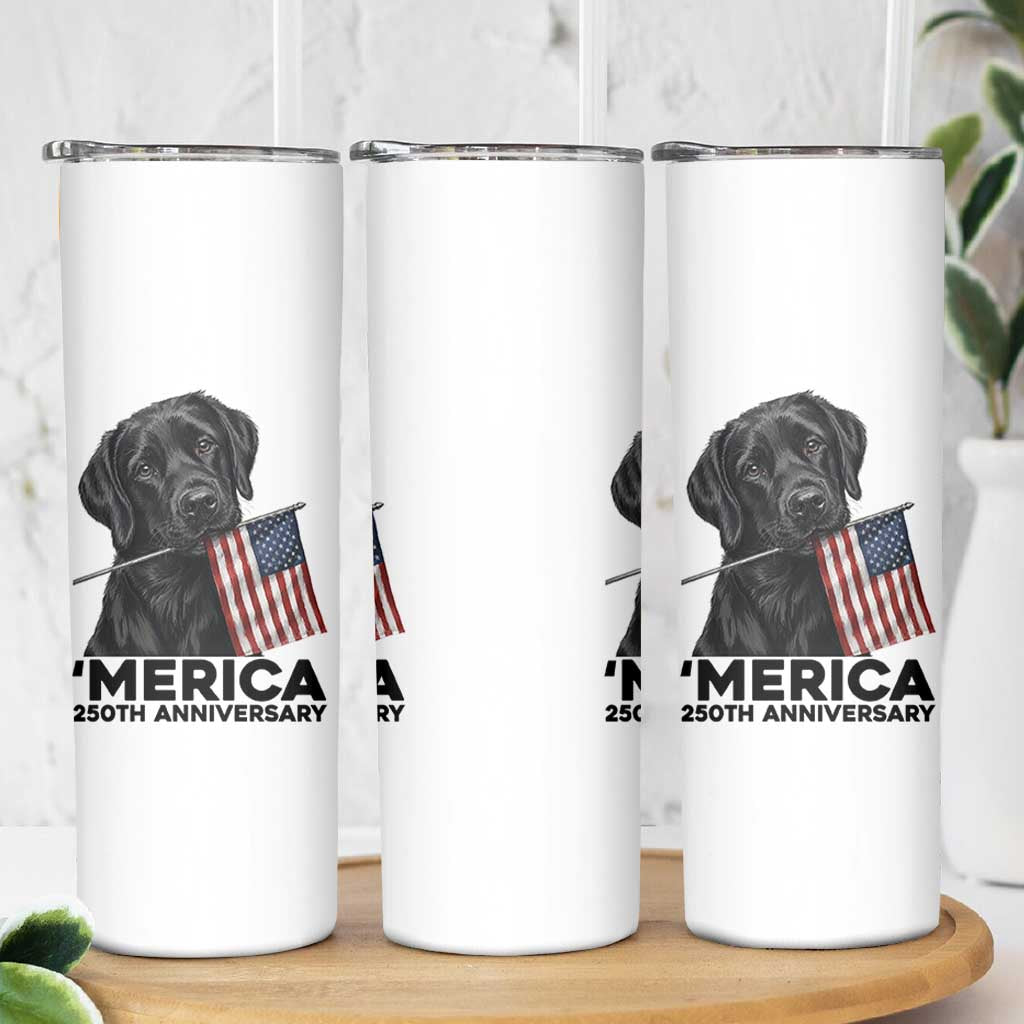 Patriotic Labrador Retriever Skinny Tumbler America 250th Anniversary Gift