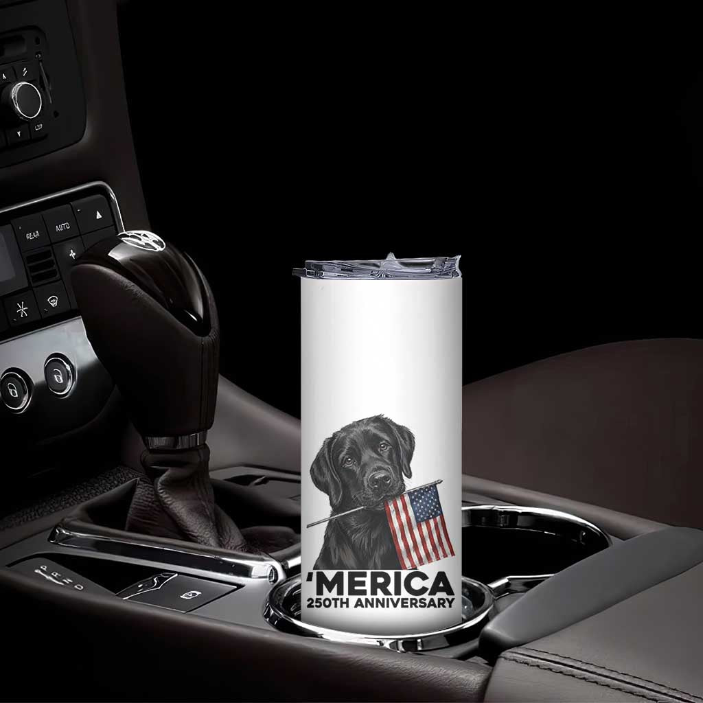 Patriotic Labrador Retriever Skinny Tumbler America 250th Anniversary Gift