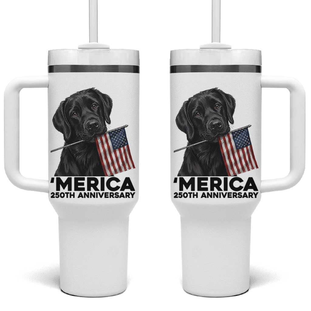 Patriotic Labrador Retriever Tumbler With Handle America 250th Anniversary Gift