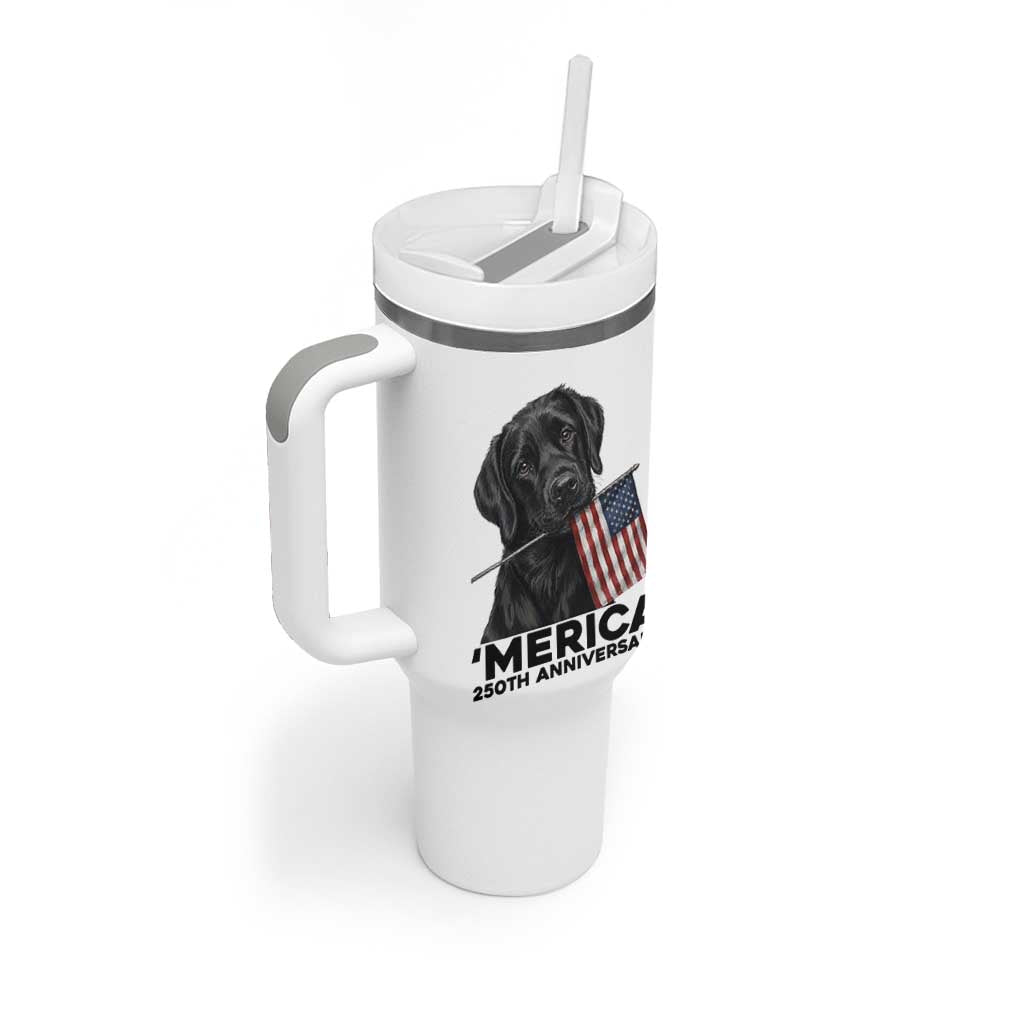 Patriotic Labrador Retriever Tumbler With Handle America 250th Anniversary Gift