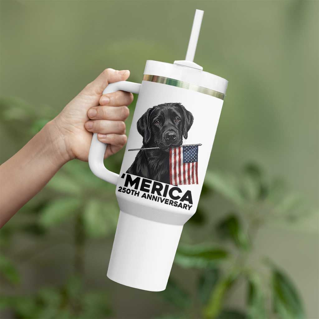 Patriotic Labrador Retriever Tumbler With Handle America 250th Anniversary Gift