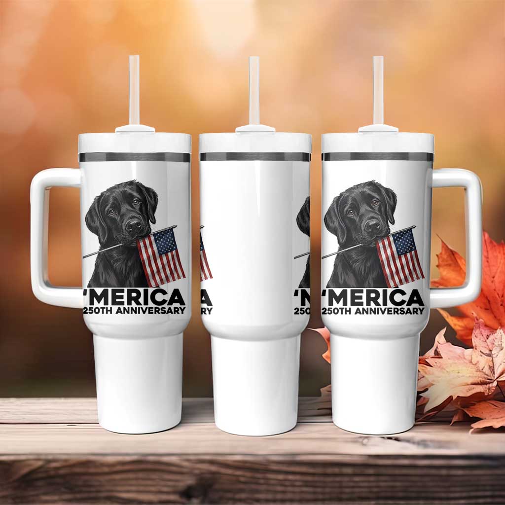 Patriotic Labrador Retriever Tumbler With Handle America 250th Anniversary Gift