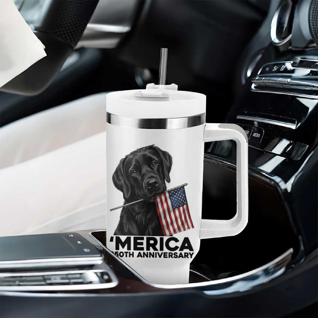 Patriotic Labrador Retriever Tumbler With Handle America 250th Anniversary Gift