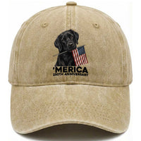 Patriotic Labrador Retriever Washed Cotton Baseball Cap America 250th Anniversary Gift