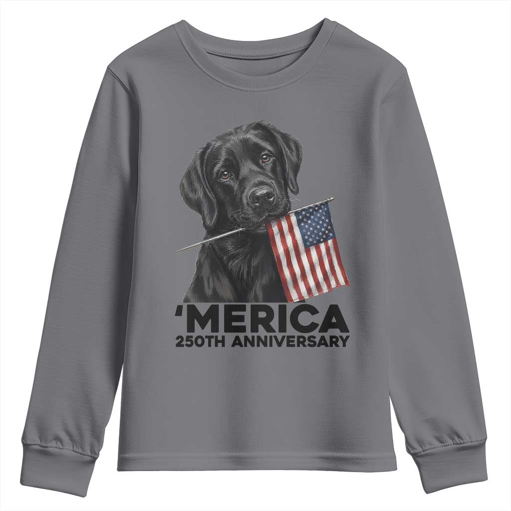 Patriotic Labrador Retriever Youth Sweatshirt America 250th Anniversary Gift