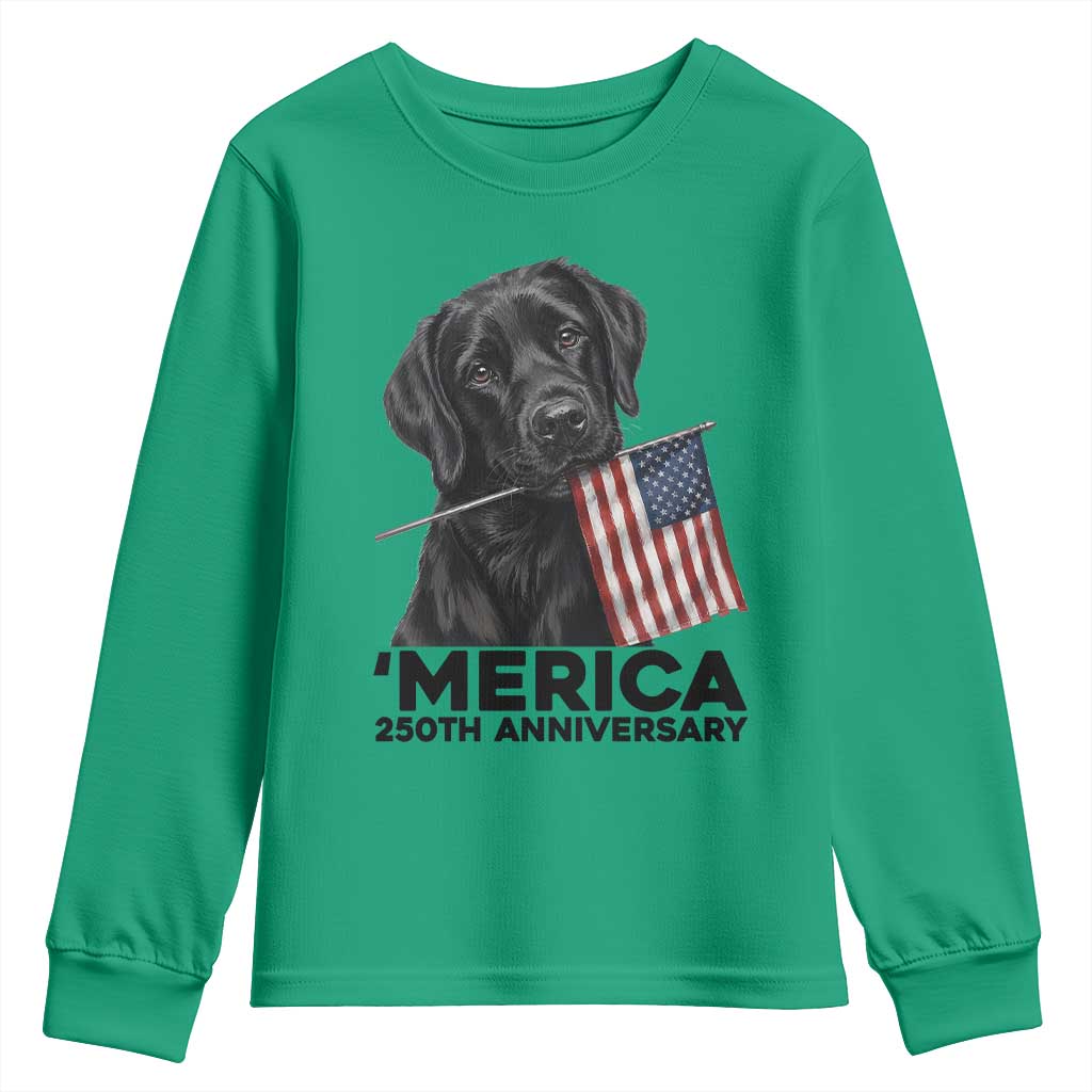 Patriotic Labrador Retriever Youth Sweatshirt America 250th Anniversary Gift