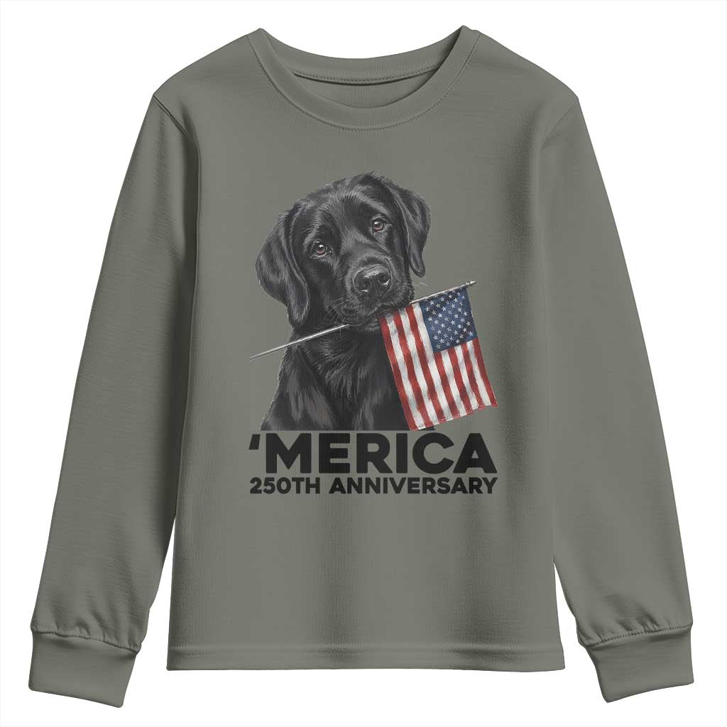 Patriotic Labrador Retriever Youth Sweatshirt America 250th Anniversary Gift