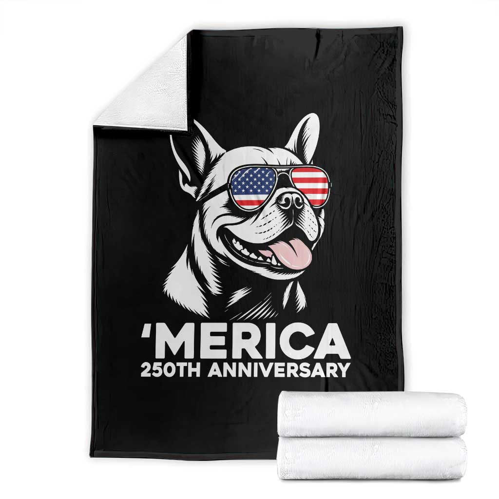 Merica French Bulldog Lover Throw Blanket 250th Anniversary Gift