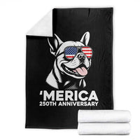 Merica French Bulldog Lover Throw Blanket 250th Anniversary Gift