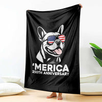 Merica French Bulldog Lover Throw Blanket 250th Anniversary Gift